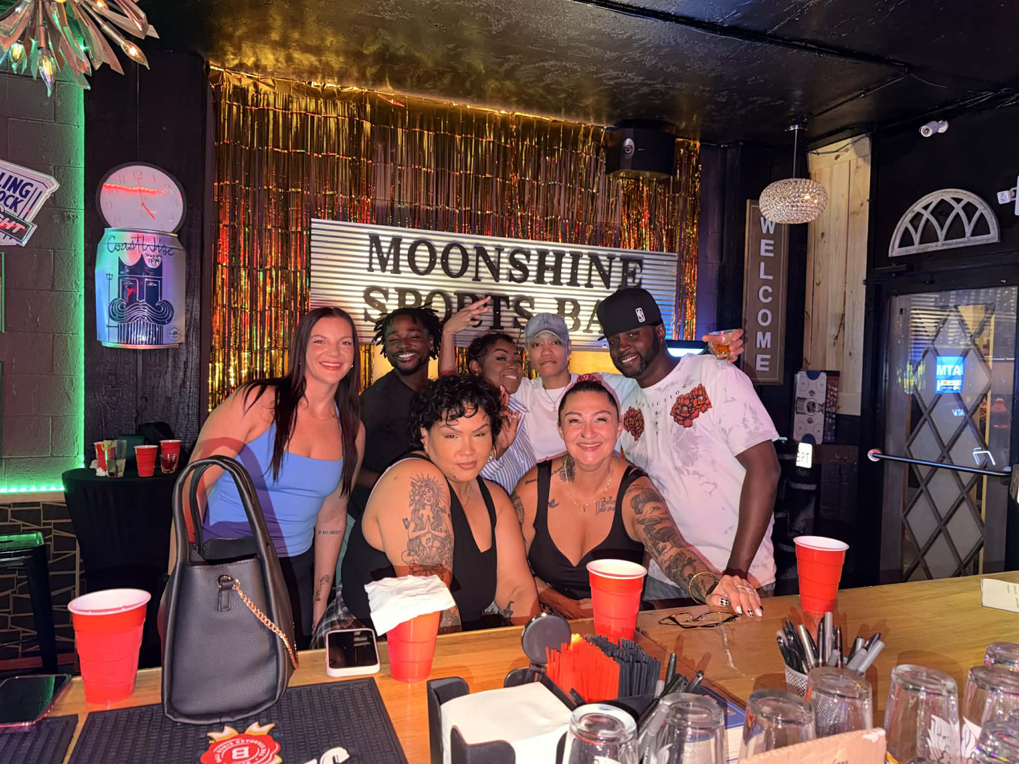 Moonshine Sports Lounge interior vintage bar